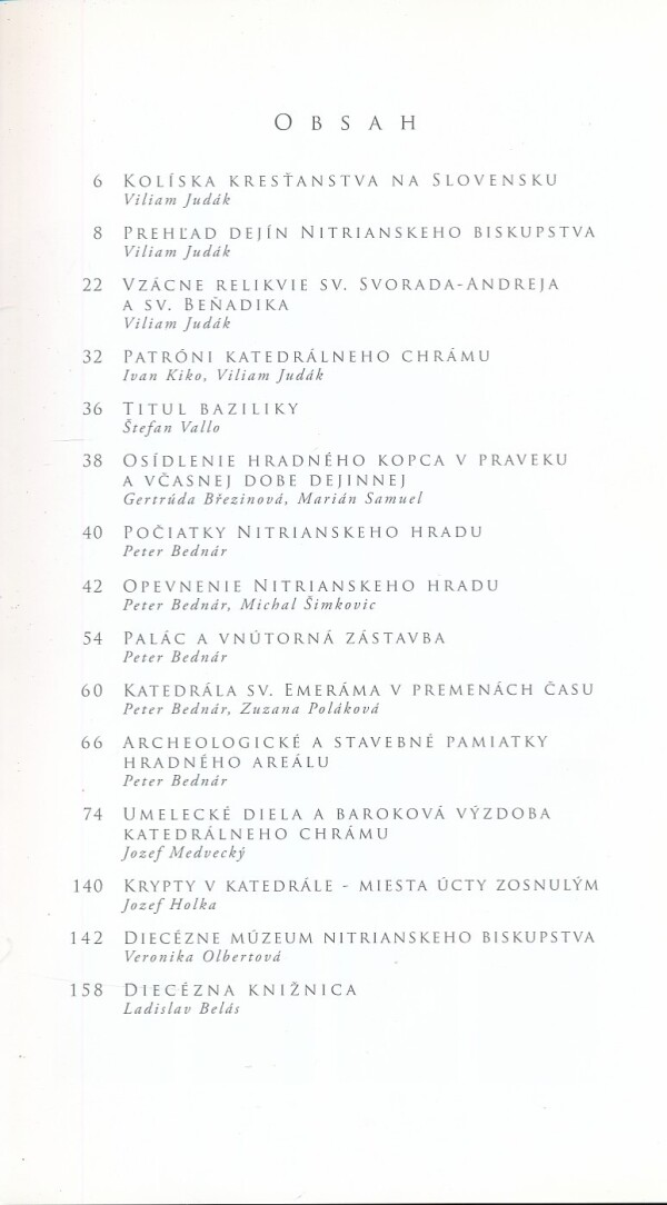 Viliam JUdák: NITRIANSKY HRAD A KATEDRÁLNY CHRÁM - BAZILIKA SV. EMERÁMA