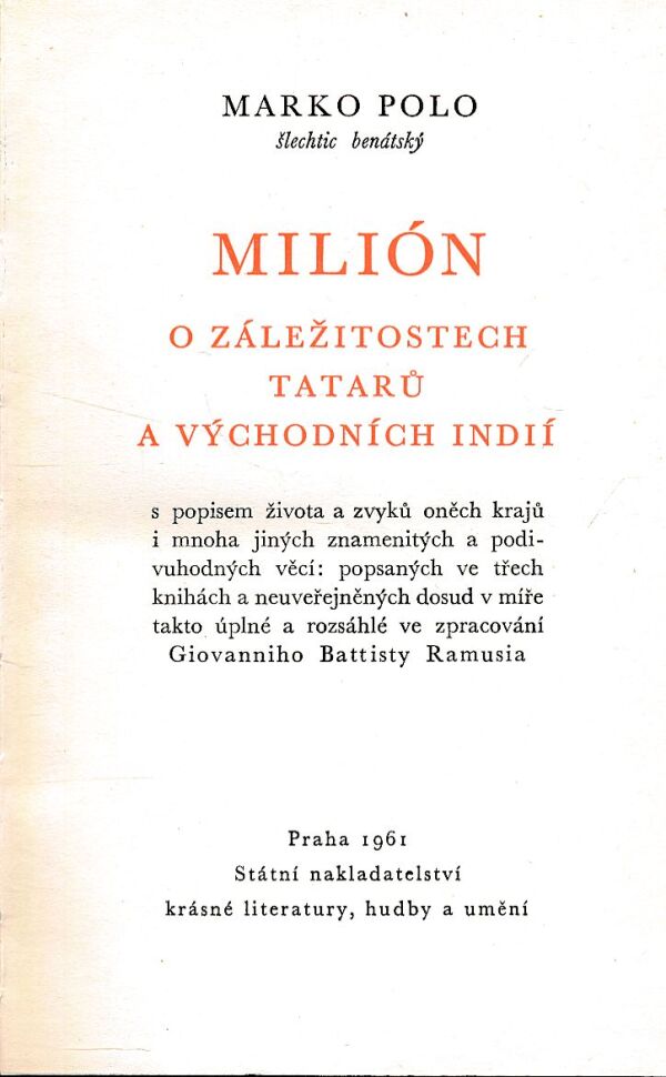 Marko Polo: MILIÓN