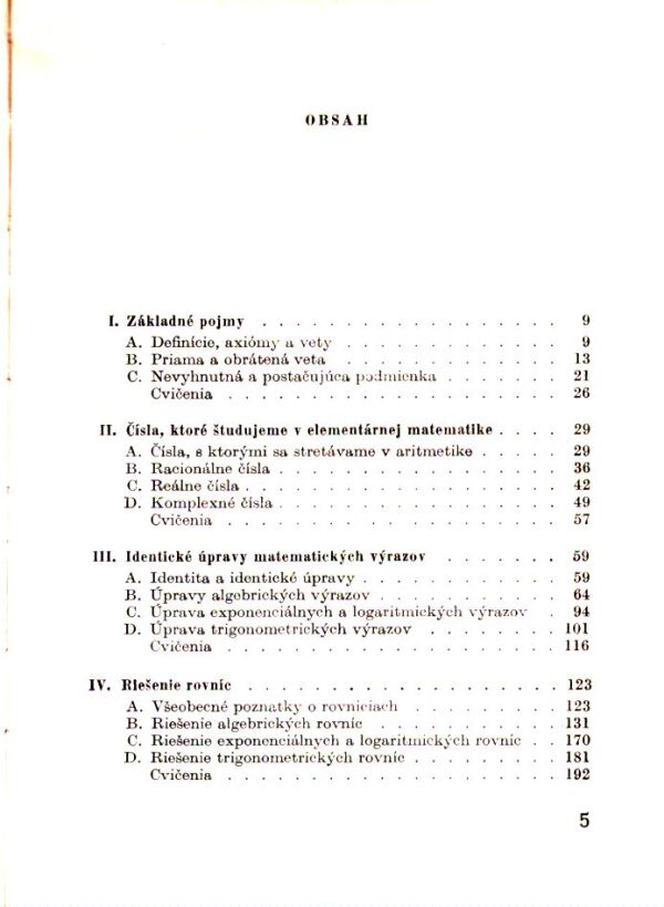 K.U. Šachno: MATEMATIKA PRE PRIJÍMACIE SKÚŠKY NA VYSOKÉ ŠKOLY