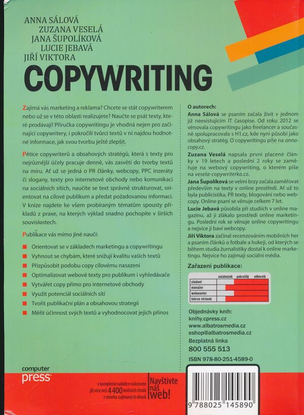 A. Sálová, Z. Veselá, J. Šupolíková, L. Jebavá, J. Viktora: Copywriting - pište texty, které prodávají