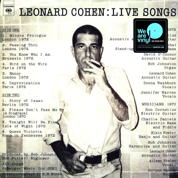 Leonard Cohen: LIVE SONGS - LP