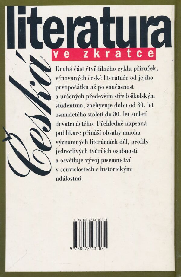 Bohumil Svozil, Blanka Svadbová: Česká literatura ve zkratce 2