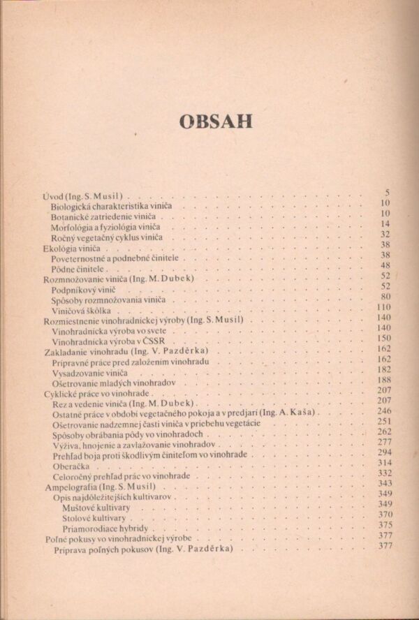 S. Musil: VINOHRADNÍCTVO