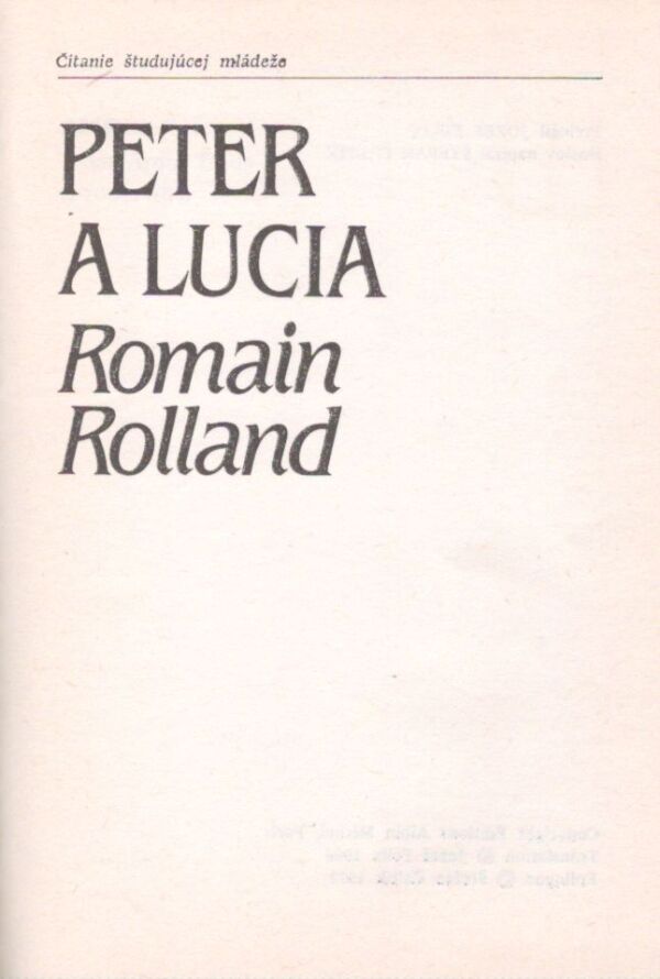 Romain Rolland: PETER A LUCIA