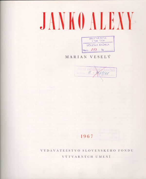 Marian Veselý: JANKO ALEXY