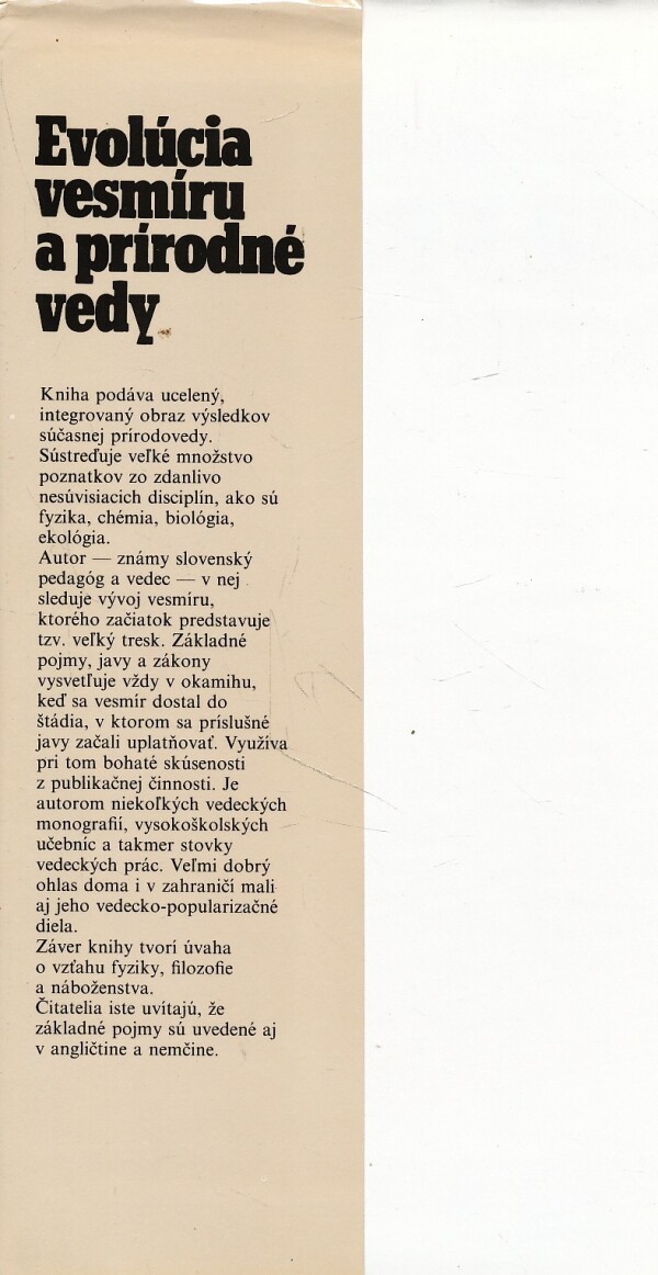 Július Krempaský: EVOLÚCIA VESMÍRU A PRÍRODNÉ VEDY