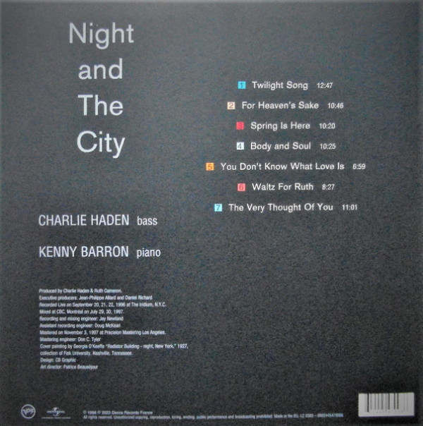 Charlie Haden, Kenny Barron: NIGHT AND THE CITY - LP