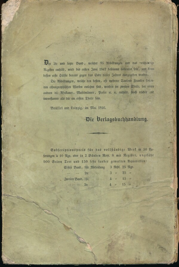 Heinrich Berghaus: DIE VÖLKER DES ERDBALLS - ERSTER BAND