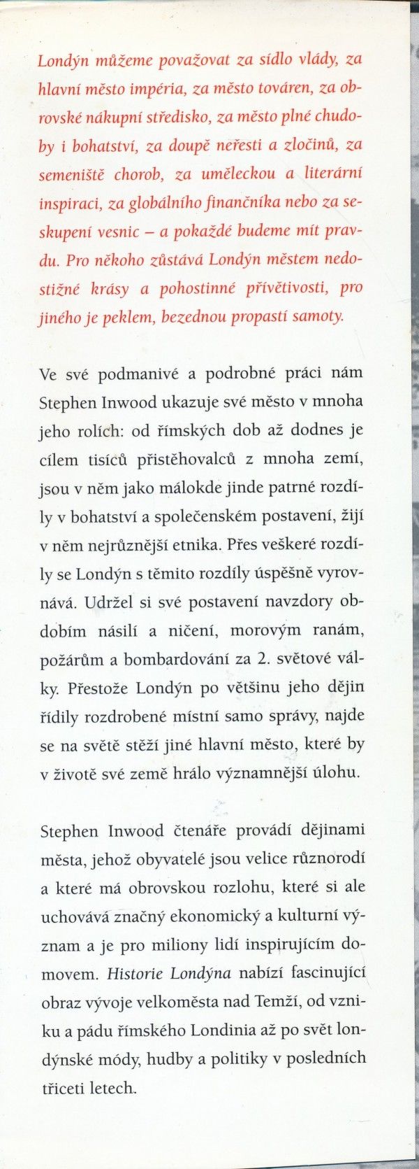 Stephen Inwood: HISTORIE LONDÝNA