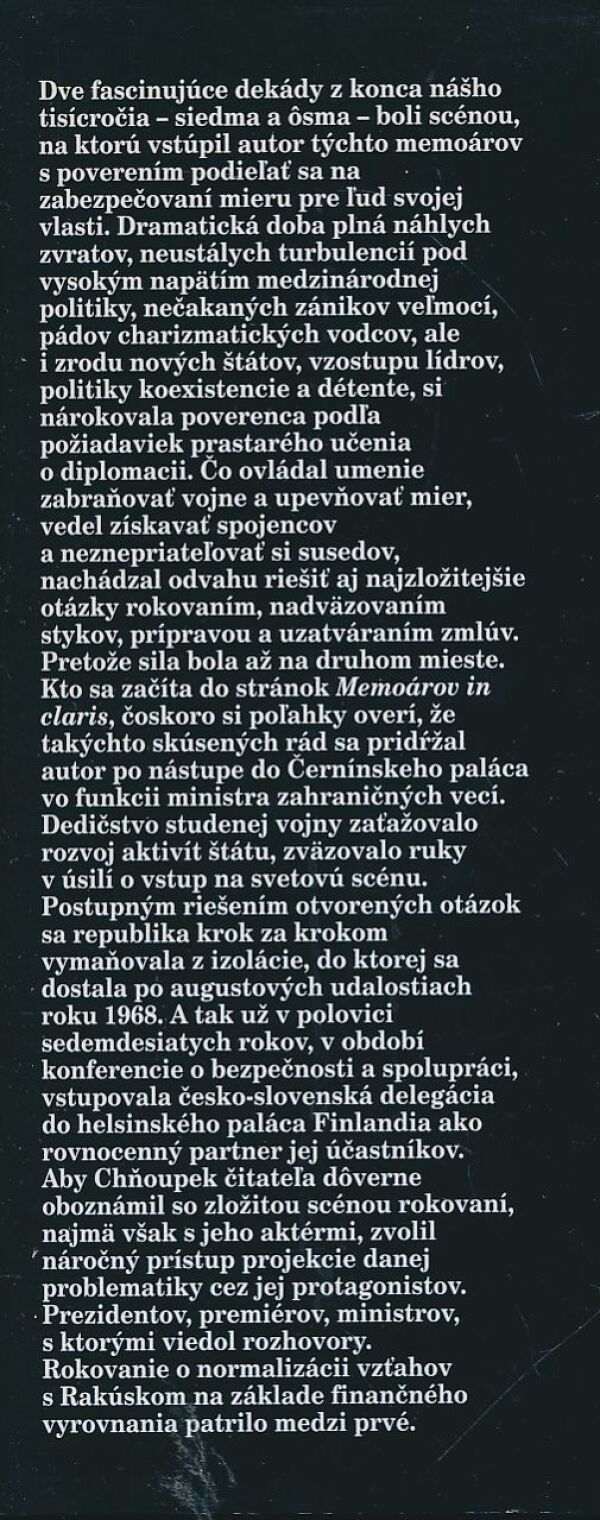 Bohuš Chňoupek: Memoáre in Claris