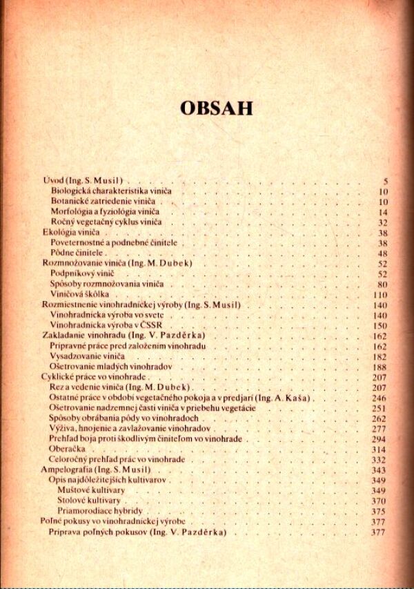S. Musil, kol: VINOHRADNÍCTVO