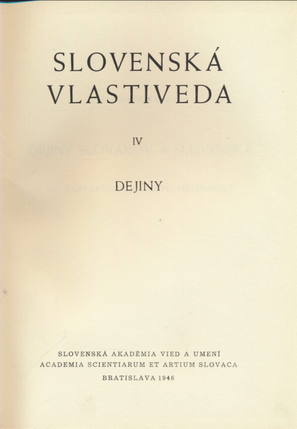 SLOVENSKÁ VLASTIVEDA IV.