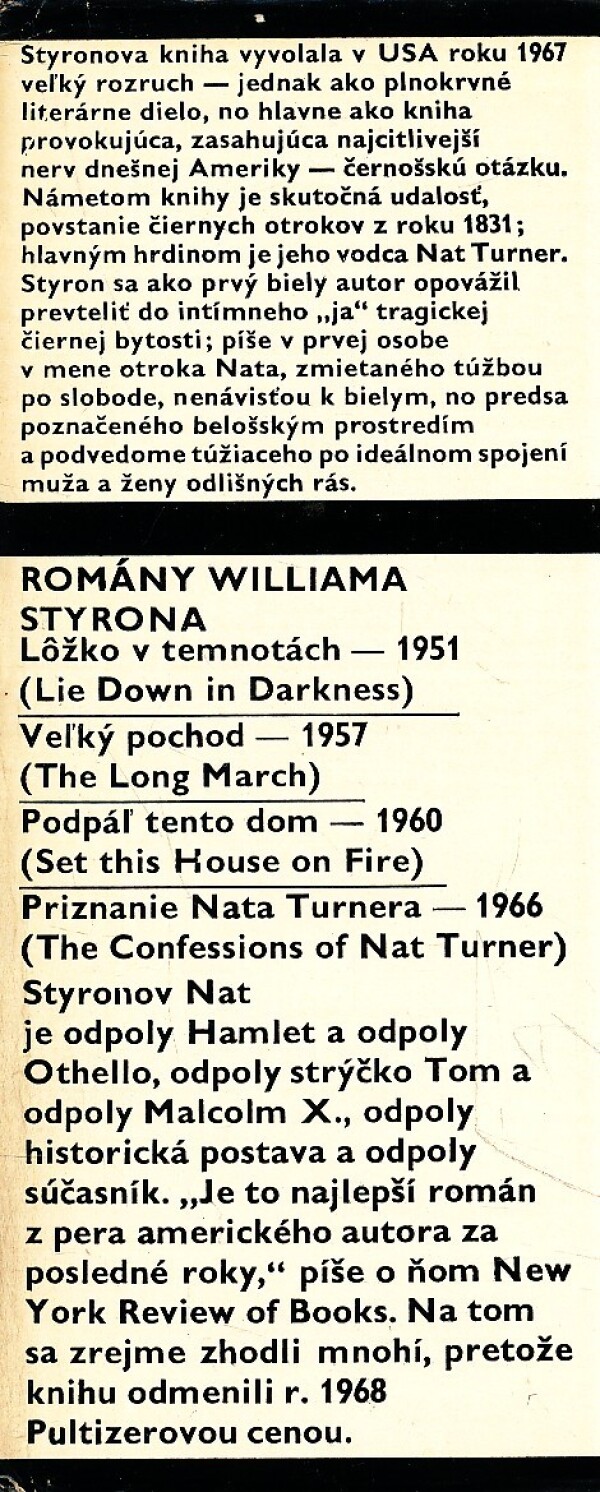 William Styron: PRIZNANIE NATA TURNERA