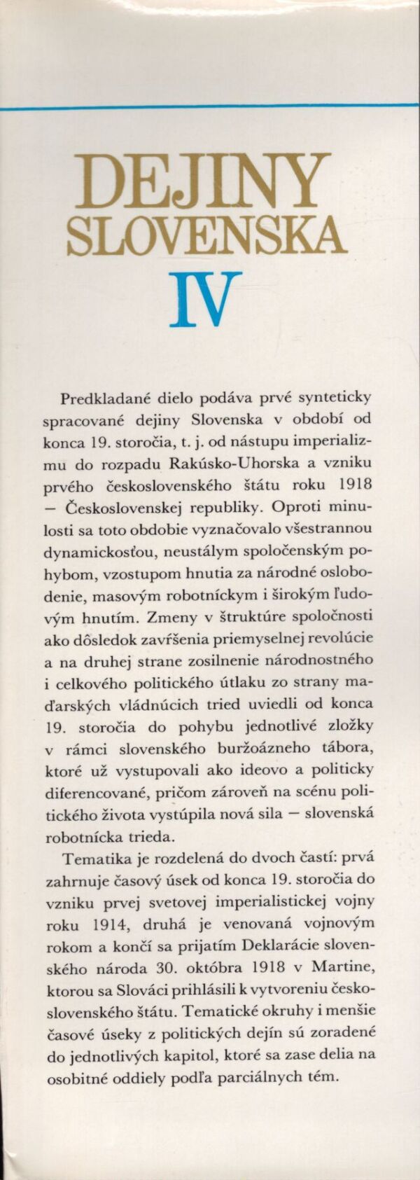 DEJINY SLOVENSKA IV