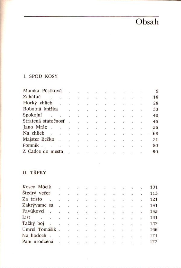 Jozef Gregor Tajovský: SPOD KOSY