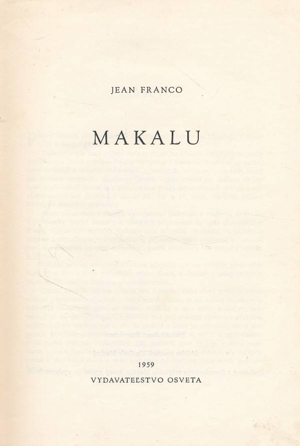 Jean Franco: MAKALU