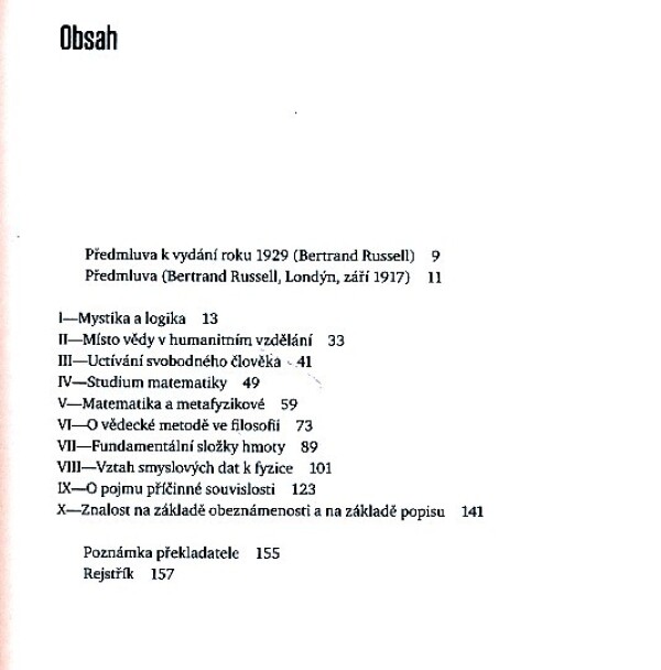 Bertrand Russell: MYSTIKA A LOGIKA A JINÉ ESEJE