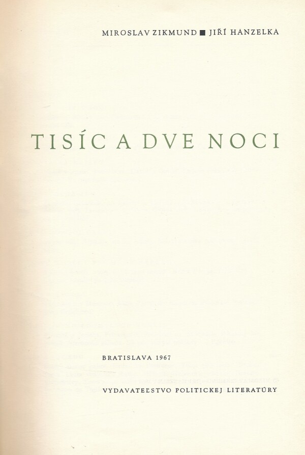 Miroslav Zikmund, Jiří Hanzelka: TISIC A DVE NOCI