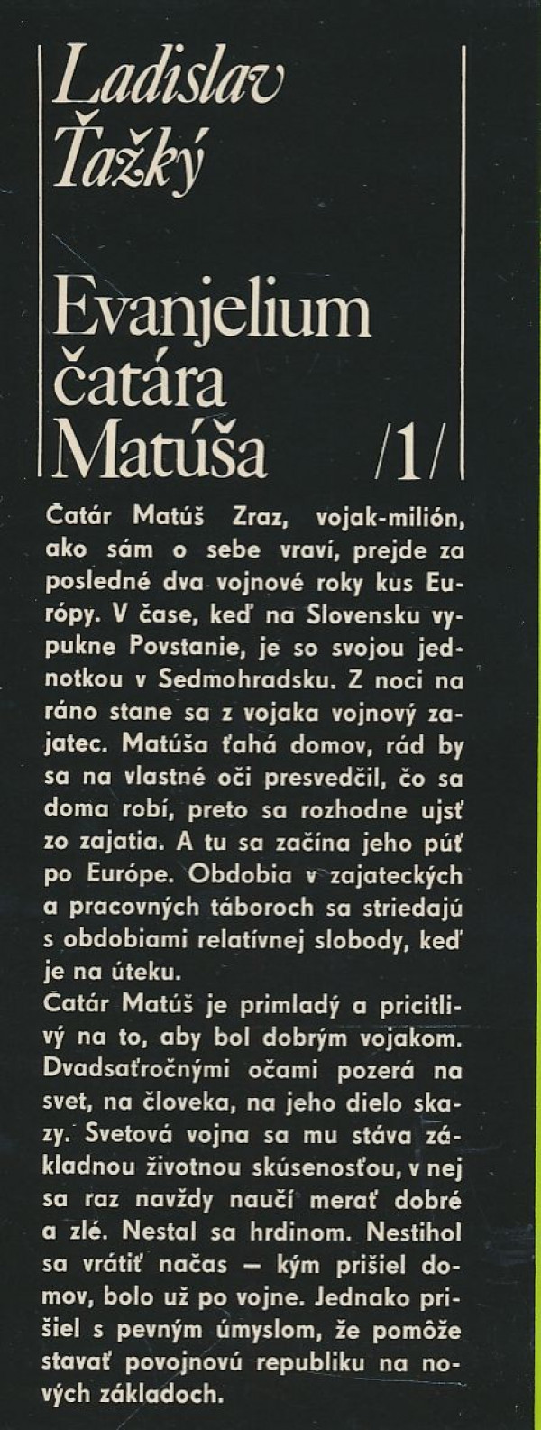 Ladislav Ťažký: Evanjelium čatára Matúša 1, 2