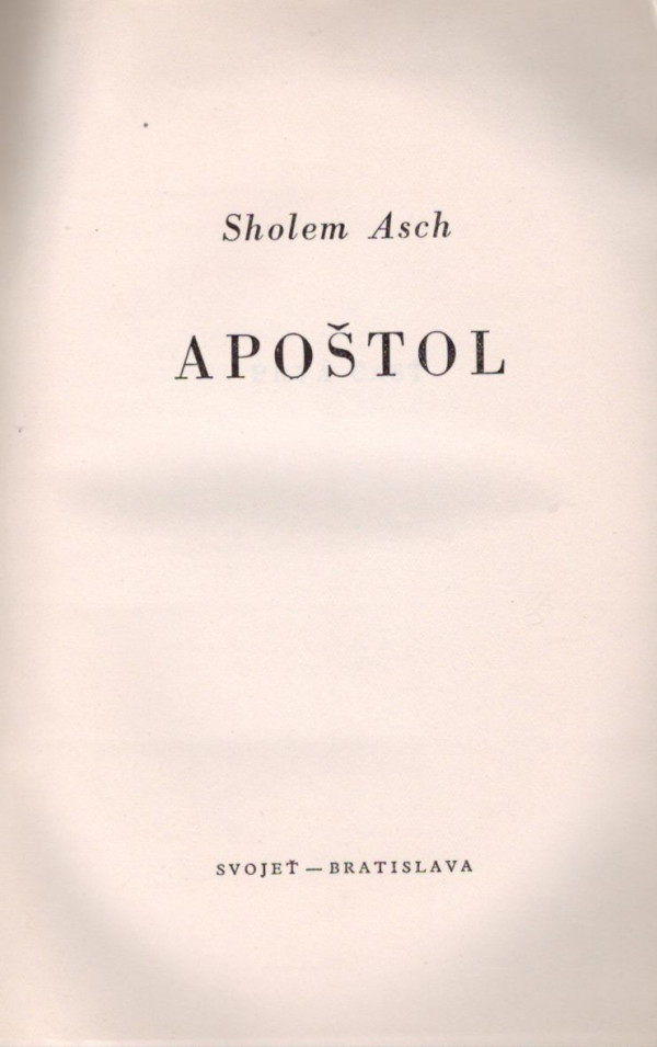 Sholem Asch: APOŠTOL