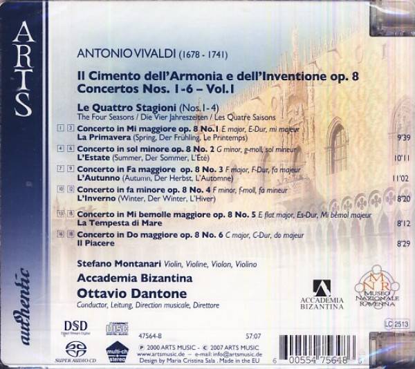 Antonion Vivaldi: IL CIMENTO DELL`ARMONIA E DELL`INVENTIONE OP.8 NOS.1-6 VOL.1