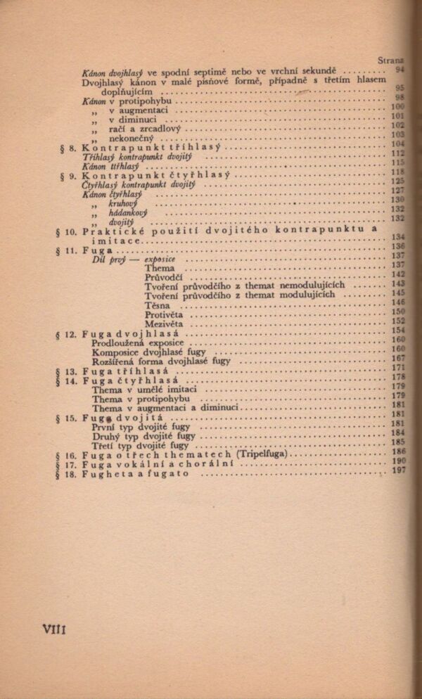 Otakar Šín: NAUKA O KONTRAPUNKTU, IMITACI A FUZE