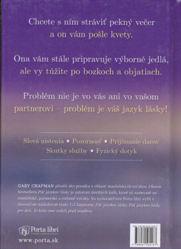 Gary Chapman: KĽÚČ K 5 JAZYKOM LÁSKY