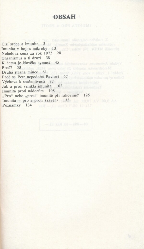 E. V. Gruntěnko: IMUNITA PRO A PROTI