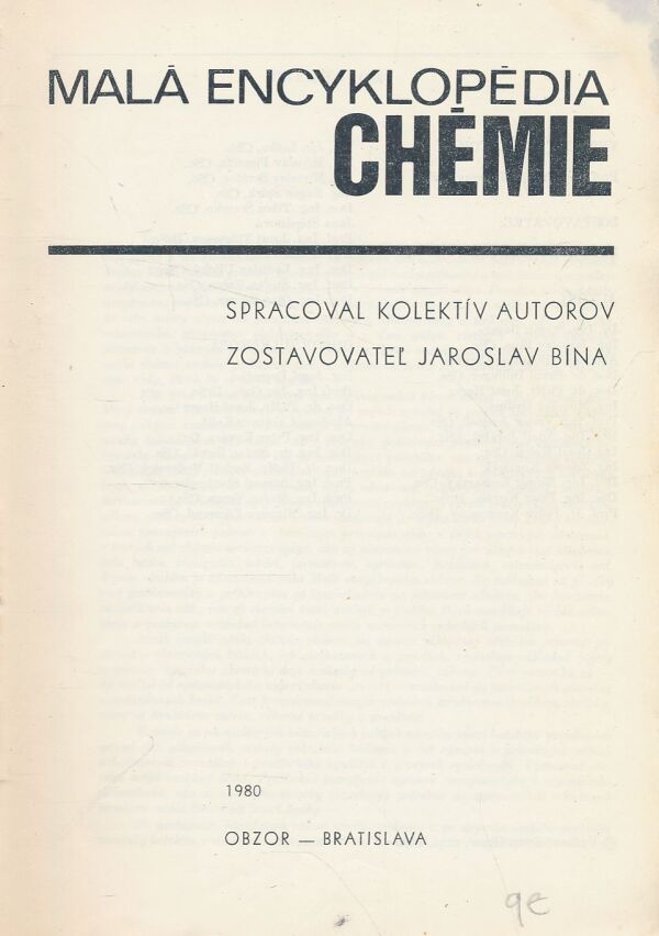 Jaroslav Bína: Malá encyklopédia chémie