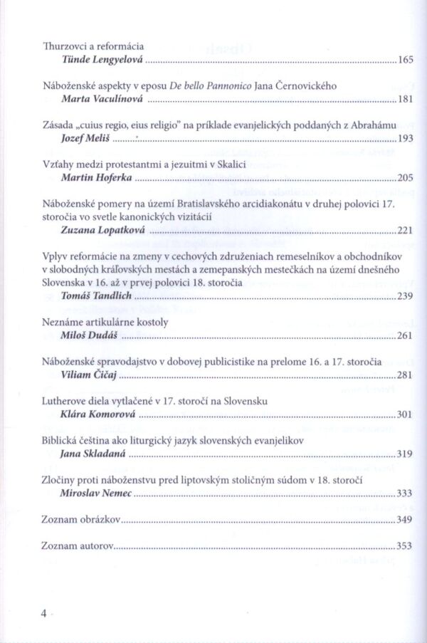 Eva Frimmová, Mária Kohútová: REFORMÁCIA A JEJ DÔSLEDKY NA SLOVENSKU