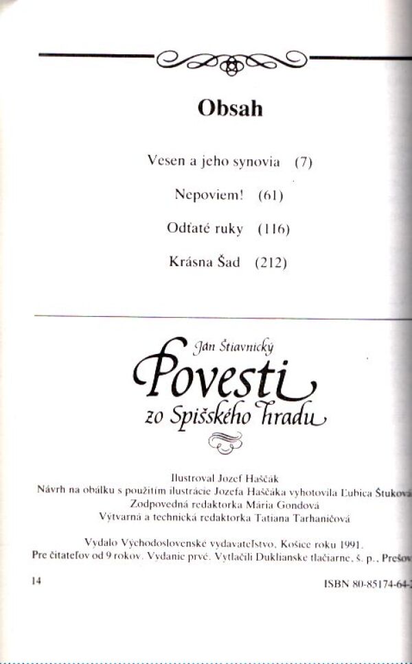 Ján Štiavnický: POVESTI ZO SPIŠSKÉHO HRADU