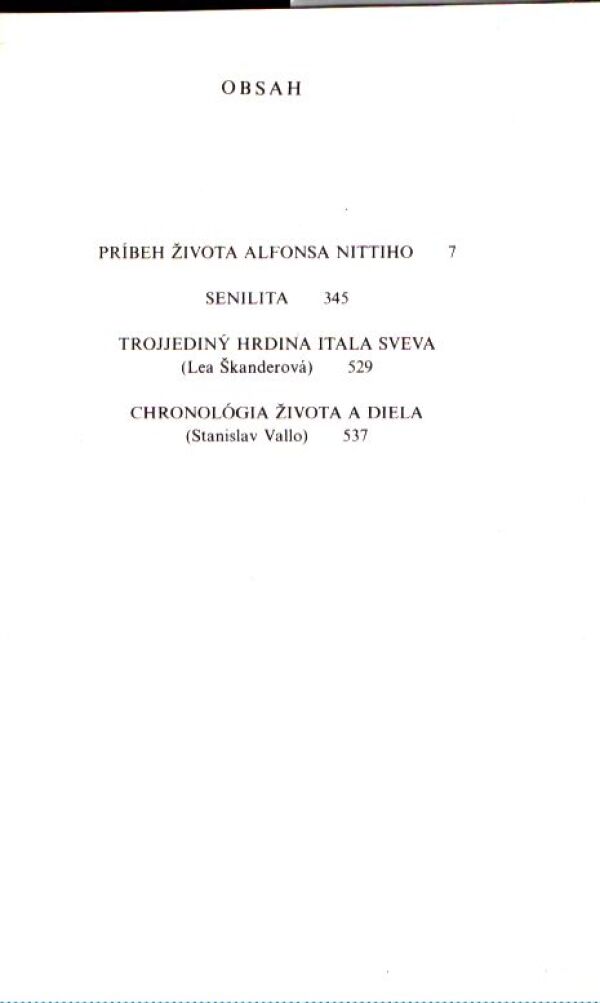 Italo Svevo: PRÍBEH ŽIVOTA ALFONSA NITTIHO. SENILITA