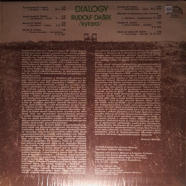 Rudolf Dašek: DIALOGY - LP