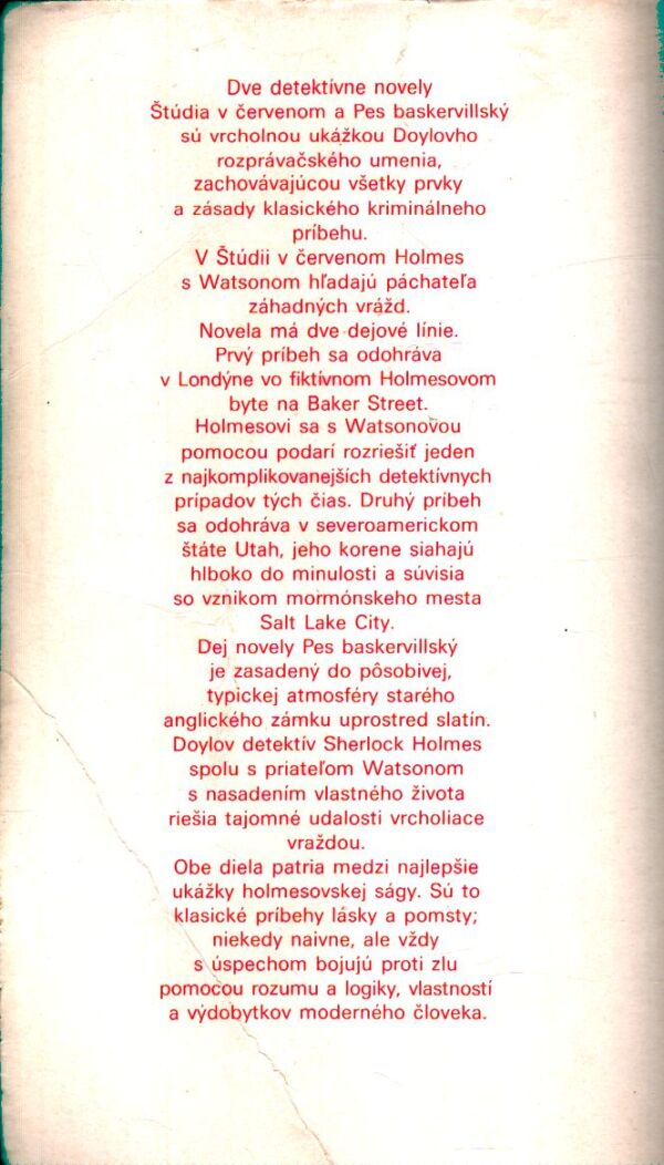 Sir A. Conan Doyle: ŠTÚDIA V ČERVENOM, PES BASKERVILLSKÝ