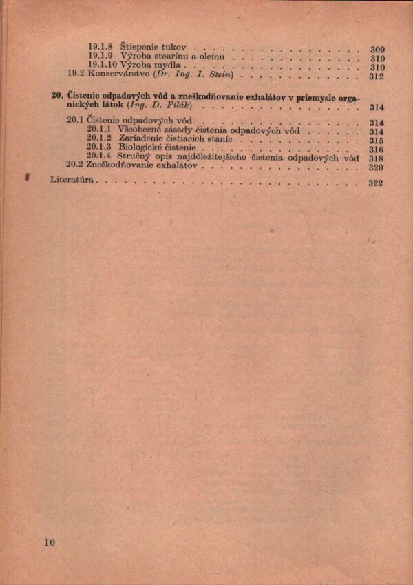Š. Masarik a kol.: ORGANICKÁ TECHNOLÓGIA
