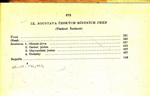 Jan Svoboda, Vladimír Šmilauer: MÍSTNÍ JMÉNA V ČECHÁCH, JEJICH VZNIK, PŮVODNÍ VÝZNAM A ZMĚNY