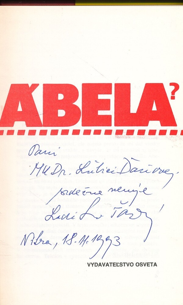 Ladislav Ťažký: KTO ZABIL ÁBELA?