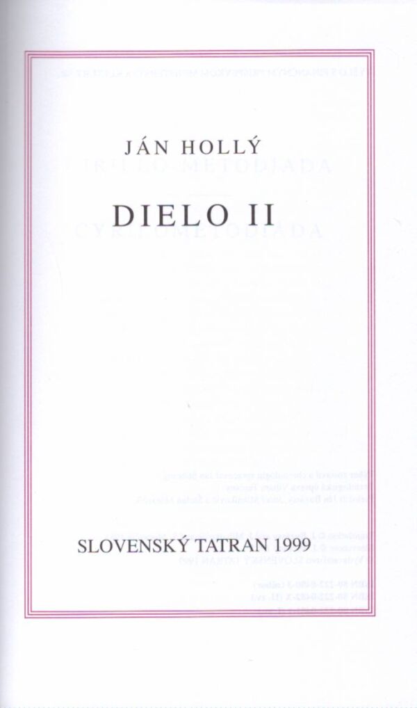 Ján Hollý: DIELO I.,II.