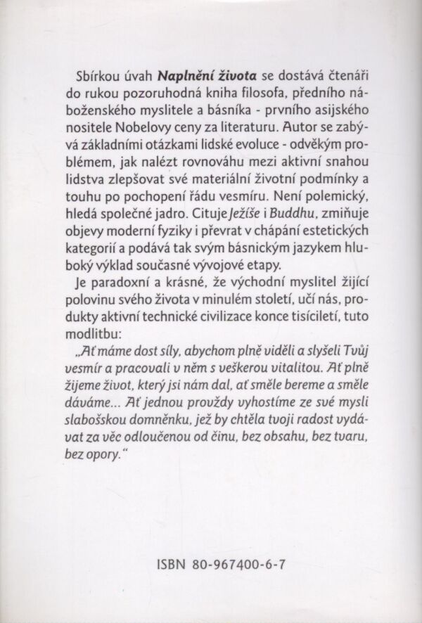 Rabíndranáth Thákur: NAPLNĚNÍ ŽIVOTA - SÁDHANÁ