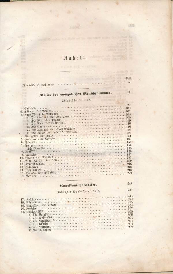 Heinrich Berghaus: DIE VÖLKER DES ERDBALLS - ERSTER BAND