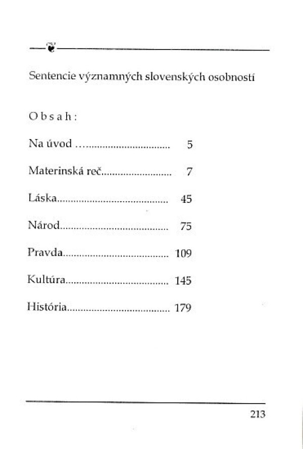SENTENCIE VÝZNAMNÝCH SLOVENSKÝCH OSOBNOSTÍ