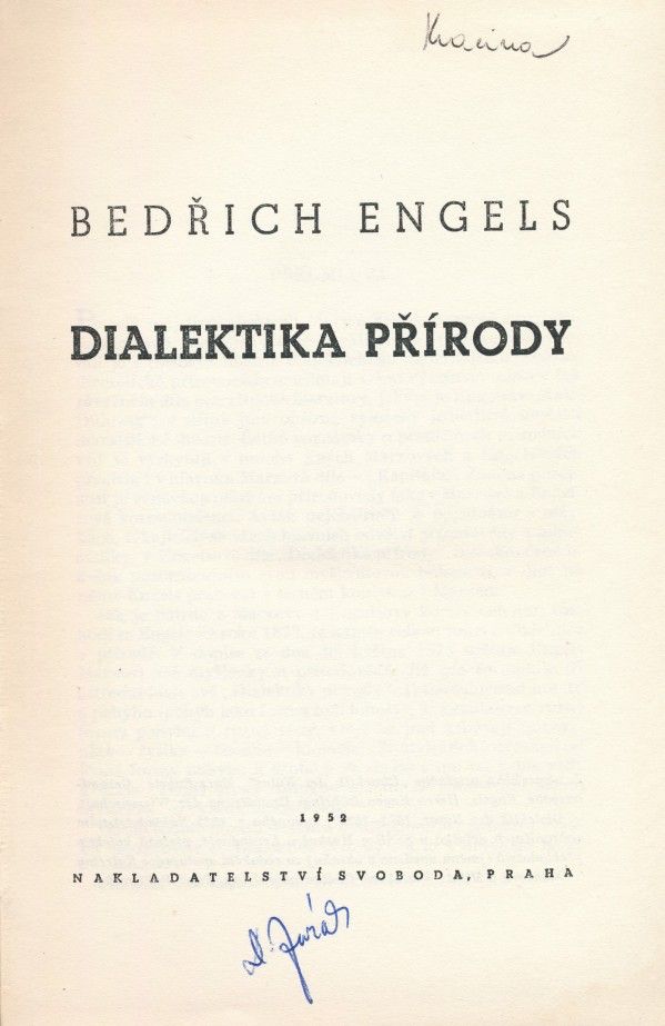 Bedřich Engels: DIALEKTIKA PŘÍRODY