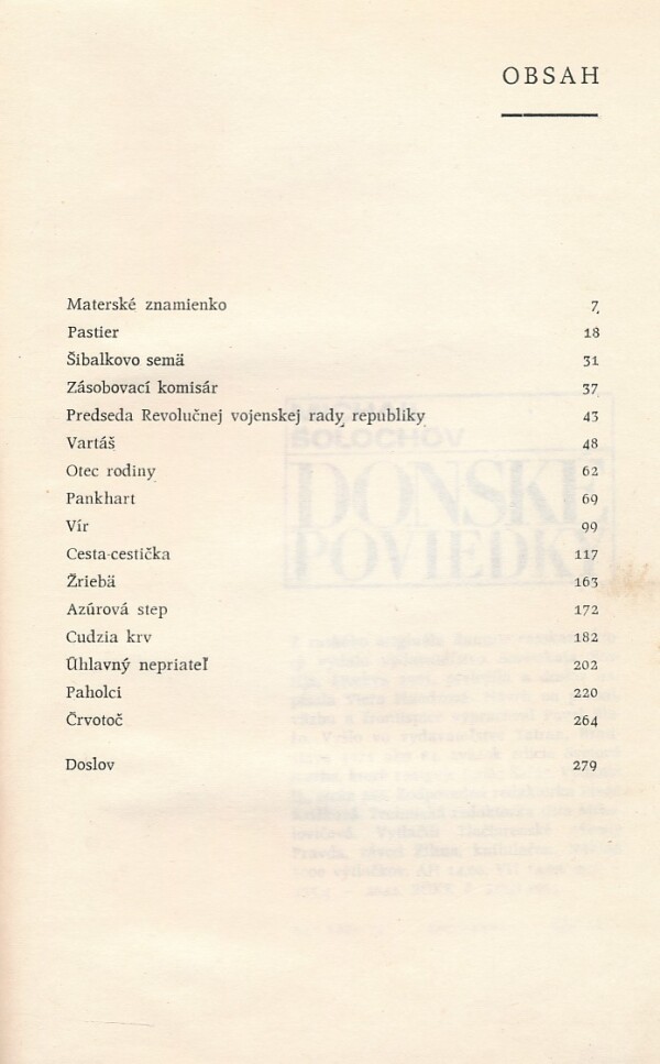 Michail Šolochov: DONSKÉ POVIEDKY