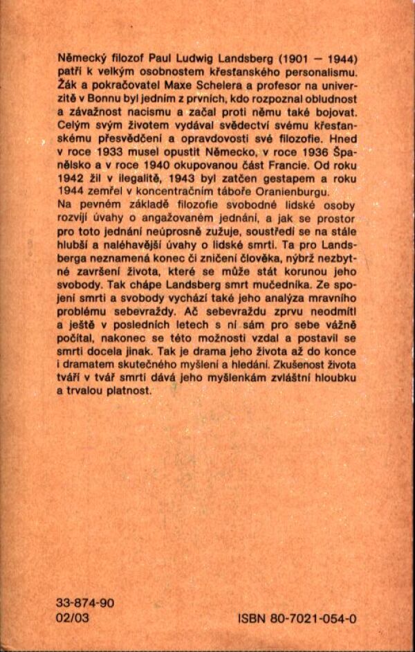 Paul Ludwig Landsberg: ZKUŠENOST SMRTI