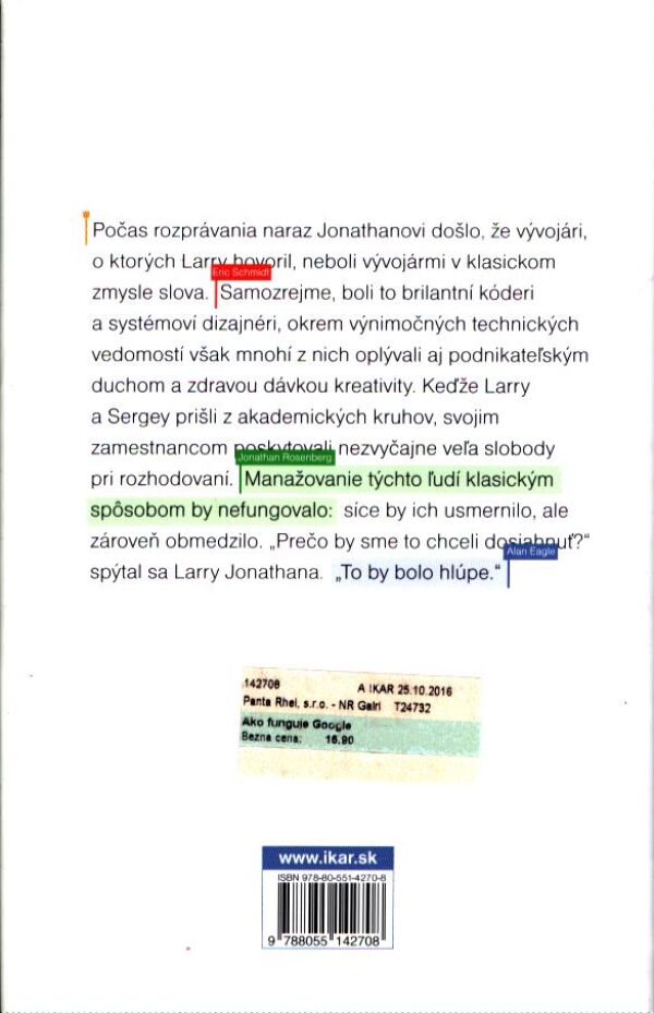 Eric Schmidt, Jonathan Rosenberg: AKO FUNGUJE GOOGLE