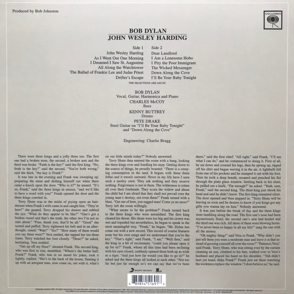 Bob Dylan: JOHN WESLEY HARDING - LP