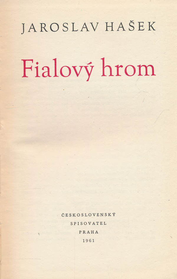 Jaroslav Hašek: Fialový hrom