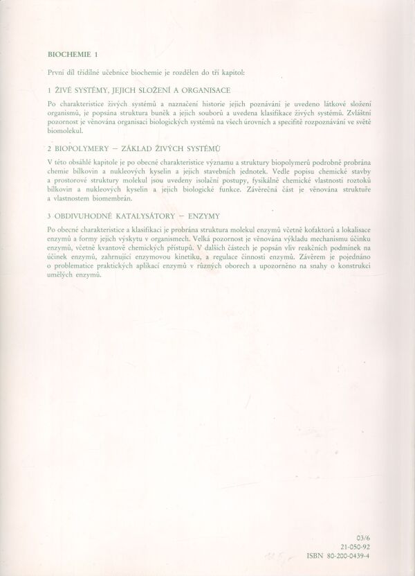 Zdeněk Vodrážka: BIOCHEMIE 1-3