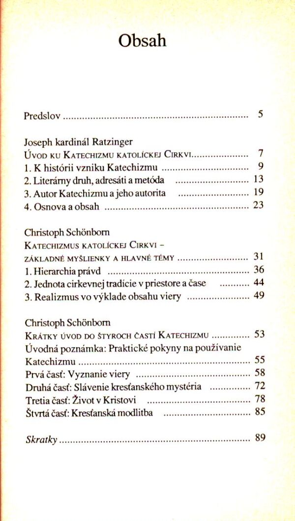 Joseph Ratzinger, Christoph Schönborn: MALÝ ÚVOD KU KATECHIZMU KATOLÍCKEJ CIRKVI