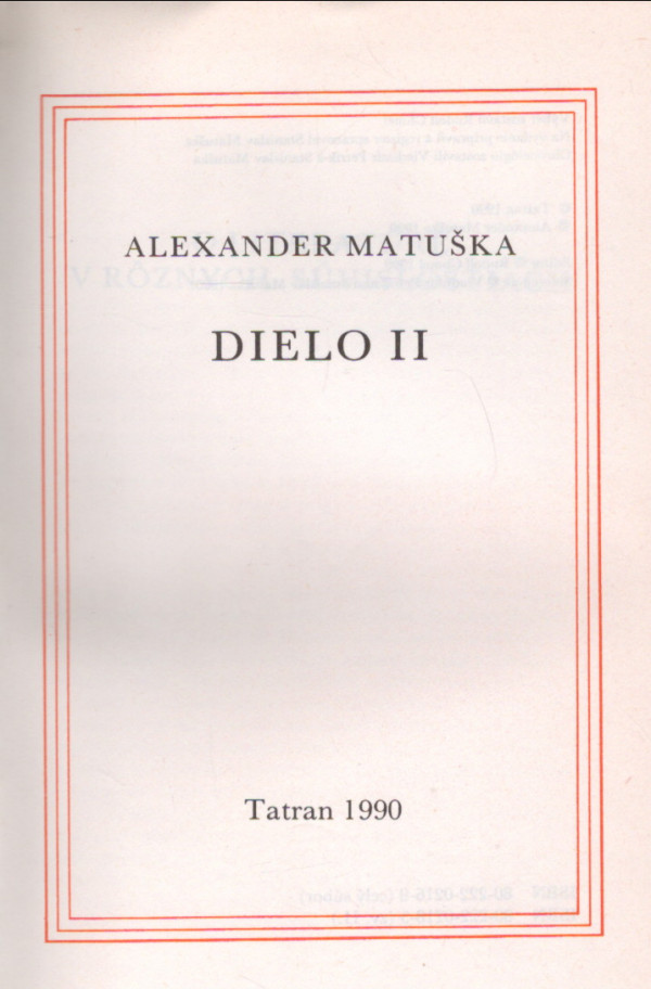 Alexander Matuška: DIELO II.